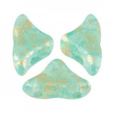 Les perles par Puca® Hélios beads Blue green opal splash 61100/94401